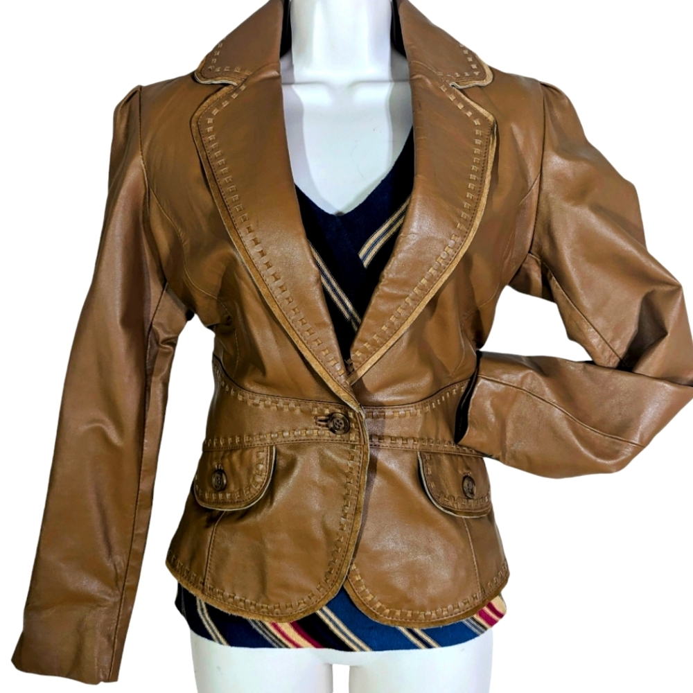 Vintage 70's/80's Brown Leather Jacket - Picture 2 of 12